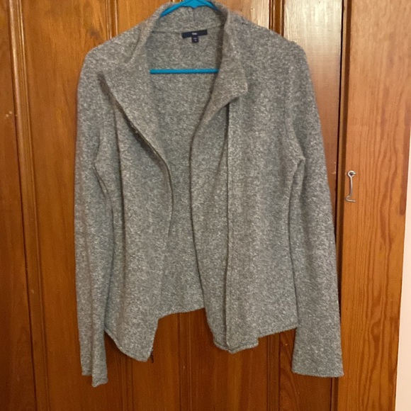 Heather Gray zip-up sweater - Picture 4 of 5